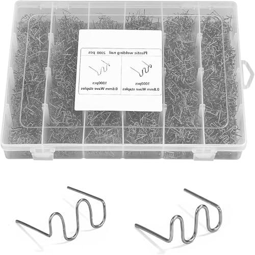 3000PCS Kunststoff Schweißgerät Heftklammern: Plastik Schweißen Klammern 0,8mm 0,6mm Schweißstäbe Klammern für Auto Kunststoff Schweißen Reparatur von Zevmi