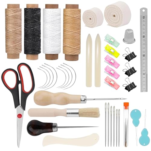 41-teiliges Buchbinder Set Werkzeug: Buchbinden Kit Starter Buchbindewerkzeuge mit Bindeband Falzbein gewachstem Faden Ahle für DIY Anfänger 41-teiliges Buchbinder Set Werkzeug: Buchbinden Kit Starter Buchbindewerkzeuge mit Bindeband Falzbein gewachstem Faden Ahle für DIY Anfänger von Zevmi