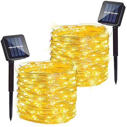 Zewool Solar Lichterkette Aussen, 2 x 20m 200 LED Solarlichterkette Wasserdicht Außen & Innen, Deko für Garten Terrasse Baum Hof Party (Warmweiß) von Zewool