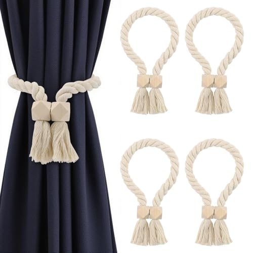4 Stück Vorhang Raffhalter, Magnetische Gardinenhalter aus Holz, Vorhanghalter für Schlafzimmer und Wohnzimmer, 60 cm Länge, Elegante Dekoration für Vorhänge 4 Stück Vorhang Raffhalter, Magnetische Gardinenhalter aus Holz, Vorhanghalter für Schlafzimmer und Wohnzimmer, 60 cm Länge, Elegante Dekoration für Vorhänge von ZexJpr