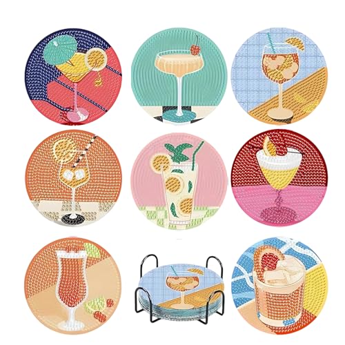 8 Stück Diamond Painting Untersetzer, Diamond Painting Cocktail, Glasuntersetzer Für Cocktail Parties, geeignet für Anfänger, Geburtstagsgeschenk für Erwachsene&Kinder 8 Stück Diamond Painting Untersetzer, Diamond Painting Cocktail, Glasuntersetzer Für Cocktail Parties, geeignet für Anfänger, Geburtstagsgeschenk für Erwachsene&Kinder von ZexJpr