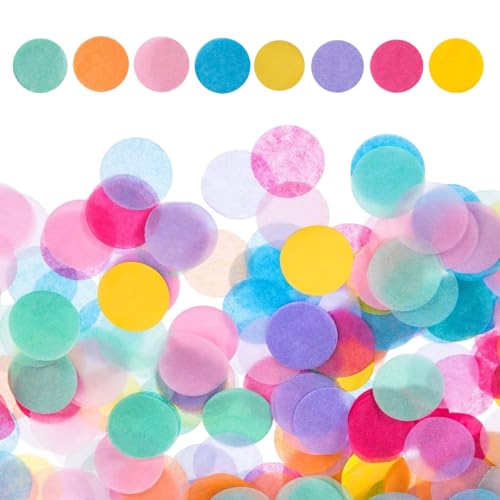 8000 Stück Konfetti Geburtstag, Buntes Glitzer Konfetti, 2.5 cm Groß für Hochzeit und Party Farbige runde Dekoration, Papier Confetti für Geburtstag Hochzeit Party Dekoration(80g) von ZexJpr