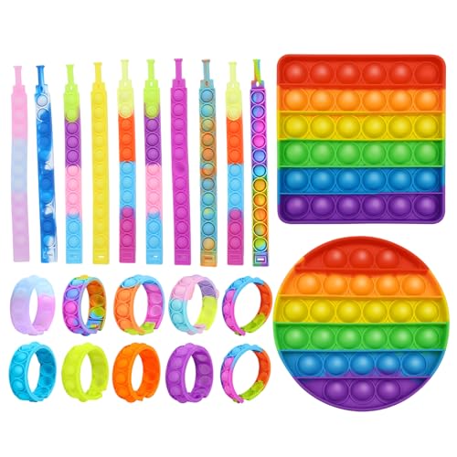 Plopper Spielzeug, 2 Stück Anti Stress Spielzeug mit 10 Armbändern, Spielzeugs für Flugreisen Kleinkind, Mitgebsel Kindergeburtstag, Fidget Toys Kinder Plopper Spielzeug, 2 Stück Anti Stress Spielzeug mit 10 Armbändern, Spielzeugs für Flugreisen Kleinkind, Mitgebsel Kindergeburtstag, Fidget Toys Kinder von ZexJpr