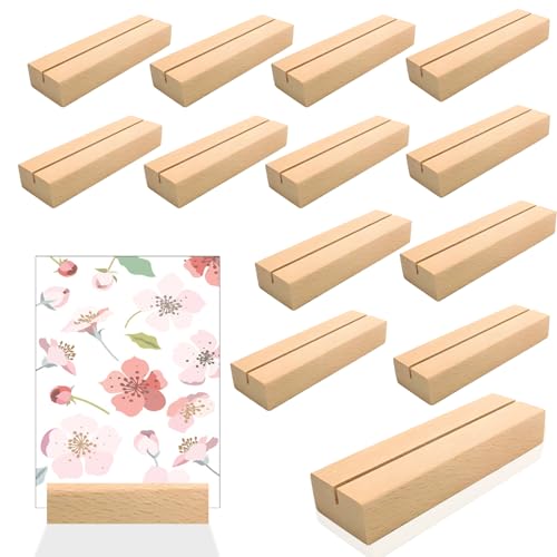 ZexJpr 15 Stück Kartenhalter Holz, Tischkartenhalter aus Holz, Kartenhalter tisch für Hochzeiten, Restaurants und Zuhause, Fotohalter und Menükartenhalter(7 x 2,3 x 1,7 cm) von ZexJpr