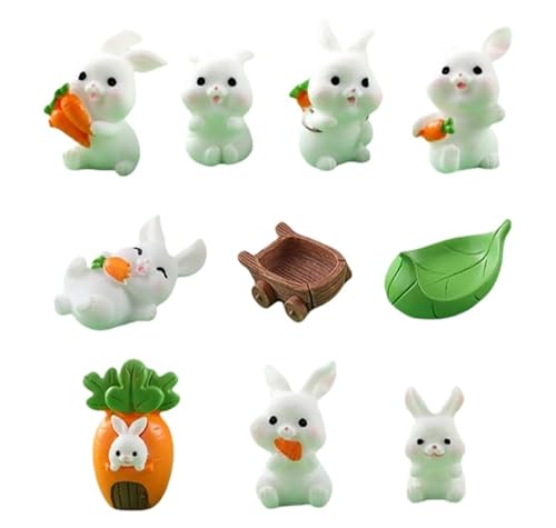 10er-Pack Cartoon-Karotten-Kaninchen-Puppen, DIY-Gartendekor, Tierstatuen, Ornamente Für Haus Und Auto 10er-Pack Cartoon-Karotten-Kaninchen-Puppen, DIY-Gartendekor, Tierstatuen, Ornamente Für Haus Und Auto von Zeyeo