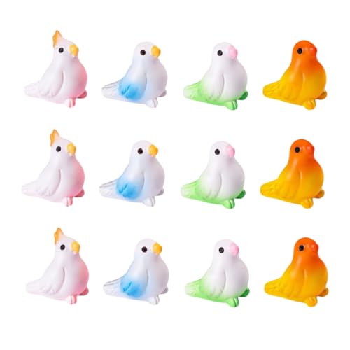 12er-Pack DIY-Cartoon-Papageien, Mini-Ornamente Für Gartendekoration Und Schreibtisch von Zeyeo