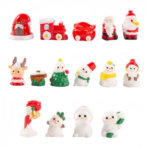 15 Stück DIY Weihnachtskuchendekorationen – Weihnachtsmann, Schneemannpuppen, Desktop-Landschaftsornamente 15 Stück DIY Weihnachtskuchendekorationen – Weihnachtsmann, Schneemannpuppen, Desktop-Landschaftsornamente von Zeyeo