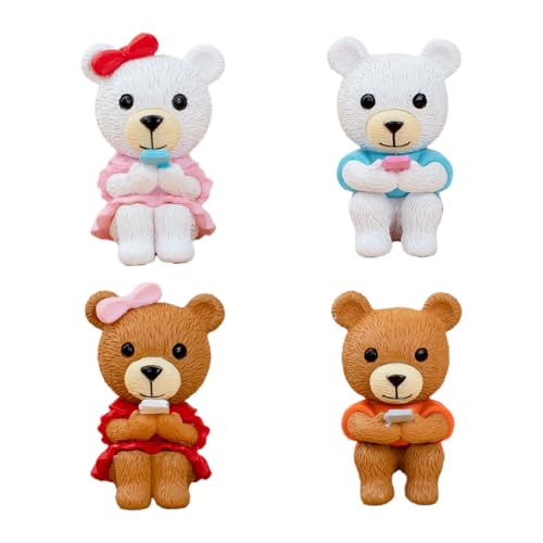 4er-Pack Bärenpuppen Mit Schleife – Kuchendekoration Für Puppenhaus, Landschaftsbau Und Heimwerken 4er-Pack Bärenpuppen Mit Schleife – Kuchendekoration Für Puppenhaus, Landschaftsbau Und Heimwerken von Zeyeo