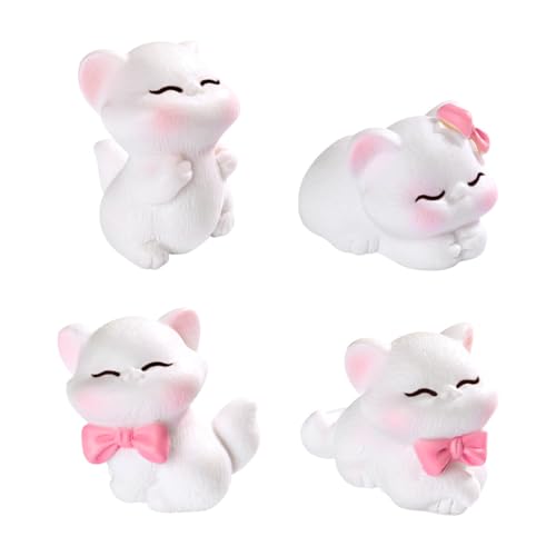 4er-Pack Tsundere-Katzen-Gartenstatuen, DIY-Landschaftsgestaltung Und Dekorationsornamente von Zeyeo