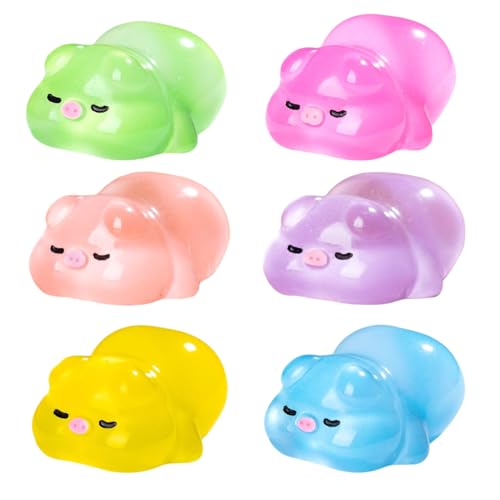 6er-Pack Leuchtende Schweinchenpuppen-Mini-Tierstatuen, DIY-Dekor Für Auto, Schreibtisch Und Mehr 6er-Pack Leuchtende Schweinchenpuppen-Mini-Tierstatuen, DIY-Dekor Für Auto, Schreibtisch Und Mehr von Zeyeo