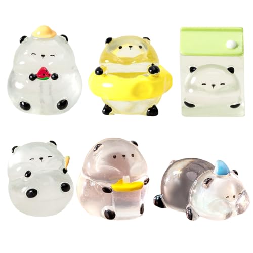 6er-Pack Leuchtende Süße Panda-Kuchendekorationen, Sommerliche Obst Essende Puppen Für Heimwerker- Und Schreibtisch-Ornamente 6er-Pack Leuchtende Süße Panda-Kuchendekorationen, Sommerliche Obst Essende Puppen Für Heimwerker- Und Schreibtisch-Ornamente von Zeyeo