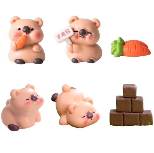 6er-Pack Süße Kleine Wombat-Kuchenaufsätze, Karotten Essend, DIY-Dekoration Im Topf 6er-Pack Süße Kleine Wombat-Kuchenaufsätze, Karotten Essend, DIY-Dekoration Im Topf von Zeyeo