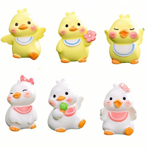 6er-Pack Süßes Paar Kleine Gelbe Enten-Mini-Statuen, DIY-Tier-Ornamente Für Auto/Schreibtisch 6er-Pack Süßes Paar Kleine Gelbe Enten-Mini-Statuen, DIY-Tier-Ornamente Für Auto/Schreibtisch von Zeyeo