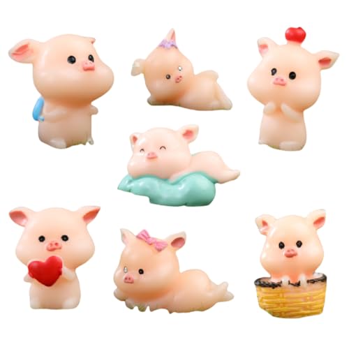 7er-Pack Ferkelpuppenfiguren, DIY-Schlüsselanhänger-Zubehör, Mini-Schreibtisch-Ornamente 7er-Pack Ferkelpuppenfiguren, DIY-Schlüsselanhänger-Zubehör, Mini-Schreibtisch-Ornamente von Zeyeo