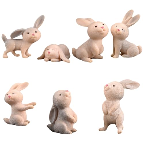 7er-Pack Niedliche Mini-Kaninchen-Tierstatuen Für Heimwerker-Gartenarbeit, Bonsai Und Dekoration 7er-Pack Niedliche Mini-Kaninchen-Tierstatuen Für Heimwerker-Gartenarbeit, Bonsai Und Dekoration von Zeyeo