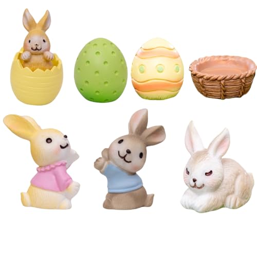 7er-Pack Süße Osterhasenpuppen – Kuchendekorationen Und Selbstgemachte Mini-Ornamente Für Garten, Auto Und Schreibtisch 7er-Pack Süße Osterhasenpuppen – Kuchendekorationen Und Selbstgemachte Mini-Ornamente Für Garten, Auto Und Schreibtisch von Zeyeo