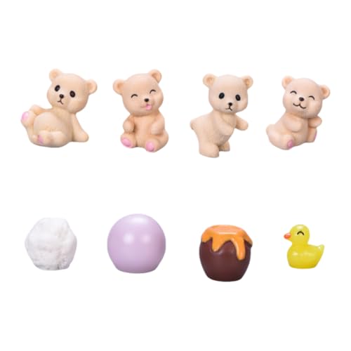 8er-Pack Mini-Tierstatuen: Ente, Bär Mit Honigglas Und Bällen, DIY-Bonsai-Dekorationen 8er-Pack Mini-Tierstatuen: Ente, Bär Mit Honigglas Und Bällen, DIY-Bonsai-Dekorationen von Zeyeo