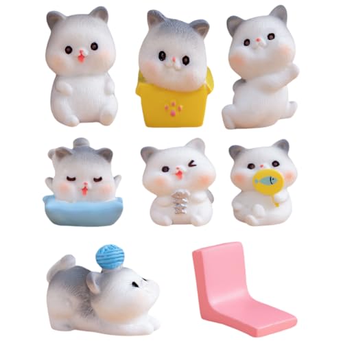 8er-Pack Niedliche Cartoon-Kätzchenstatuen, DIY-Garten- Und Tischdeko Aus Kunstharz 8er-Pack Niedliche Cartoon-Kätzchenstatuen, DIY-Garten- Und Tischdeko Aus Kunstharz von Zeyeo
