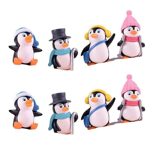 8er-Pack Winter-Pinguin-Anhänger Aus Kunstharz, DIY-Schneelandschaftsdekorationen, Kleine Ornamente Für Basteln 8er-Pack Winter-Pinguin-Anhänger Aus Kunstharz, DIY-Schneelandschaftsdekorationen, Kleine Ornamente Für Basteln von Zeyeo