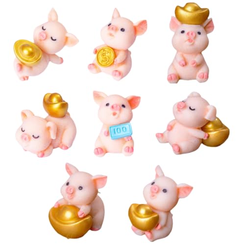 8er-Pack Yuanbao Glücksschwein-Puppen, DIY-Mini-Ornamente, Schreibtisch-/Auto-Dekor, Statuen, Gartenfiguren 8er-Pack Yuanbao Glücksschwein-Puppen, DIY-Mini-Ornamente, Schreibtisch-/Auto-Dekor, Statuen, Gartenfiguren von Zeyeo