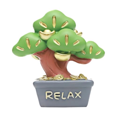 Miniaturfiguren: Heilende Topfornamente, Büro-Schreibtischdekor Mit Blumen(Pine) von Zeyeo