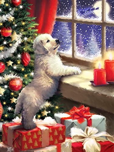 Zeyevan DIY Diamond Painting Christmas Dog Kit, 5D Weihnachtsstickerei, Diamant-Malerei, komplettes Set, Tiermotiv, Kreuzstich, Strass, Stickerei, Handwerk, für Home Office, Wanddekoration, 30 x 40 cm Zeyevan DIY Diamond Painting Christmas Dog Kit, 5D Weihnachtsstickerei, Diamant-Malerei, komplettes Set, Tiermotiv, Kreuzstich, Strass, Stickerei, Handwerk, für Home Office, Wanddekoration, 30 x 40 cm von Zeyevan