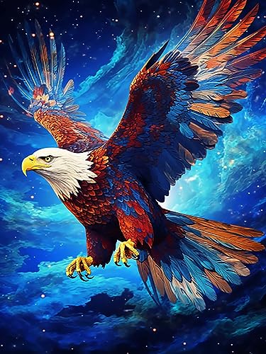 Zeyevan Diamond Painting Adler Zubehör Bilder, DIY 5D Diamant Painting Bilder Tier Kreuzstich Strass Stickerei Handwerk Für Home Office Wanddekoration 30x40cm von Zeyevan