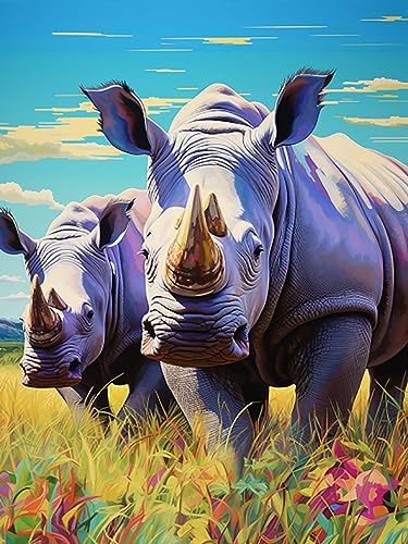 Zeyevan Diamond Painting Rhinozeros Zubehör Bilder, DIY 5D Diamant Painting Bilder Tier Kreuzstich Strass Stickerei Handwerk Für Home Office Wanddekoration 30x40cm Zeyevan Diamond Painting Rhinozeros Zubehör Bilder, DIY 5D Diamant Painting Bilder Tier Kreuzstich Strass Stickerei Handwerk Für Home Office Wanddekoration 30x40cm von Zeyevan