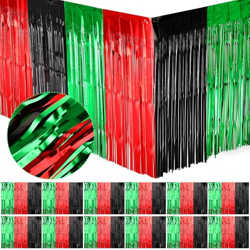 24 Juneteenth Tischdekorationen Parade Float Dekorationen Schwarz Geschichte Monat Folie Lametta Fransen Girlande Party Tischrock für Afrika Amerikanische Freiheit Kwanzaa Partyzubehör (Rot, Schwarz 24 Juneteenth Tischdekorationen Parade Float Dekorationen Schwarz Geschichte Monat Folie Lametta Fransen Girlande Party Tischrock für Afrika Amerikanische Freiheit Kwanzaa Partyzubehör (Rot, Schwarz von Zeyune