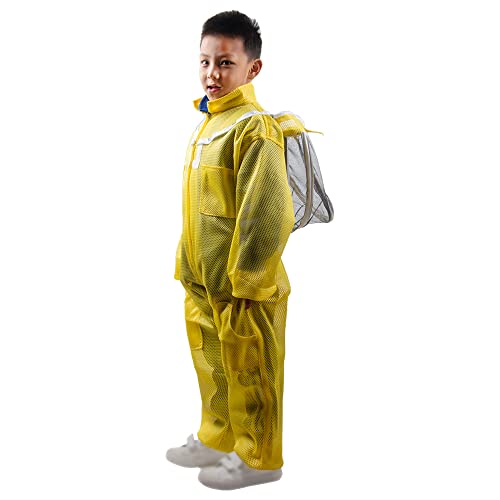 ZffXH Belüfteter Imkeranzug, 150 cm, Imkeranzug aus Netzstoff für Kinder, belüfteter Bienenschutz, Imkerkostüm, selbsttragende Zaunhaube, Schleier, Wespenschutzkleidung von ZffXH