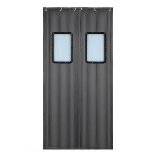 Zfmnoyev Thermo-Türabdeckung, Einteilig, 2-lagiges Oxford-Baumwoll-Isolierset, Temporäre Abdeckdecke, Magnetverschluss, Erhöht Die Privatsphäre Im Innenbereich, Für Wohnzimmer(Gray-B,80x290 cm) von Zfmnoyev