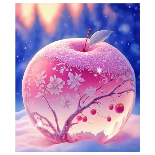 Zfseyuh DIY Diamond Painting Diamond Painting Apfelblüten Set Diamant Painting Bilder Diamond Art Crystal Apple für Home Wall Decor Ostern Gift Kinder 30 x 40 cm von Zfseyuh