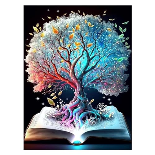 Zfseyuh Diamond Diamond Painting Magischer Baum,Diamond Painting Pictures Adults,diamond painting set,DIY Cross Embroidery Painting Kit,30 x 40 cm Home Decor von Zfseyuh