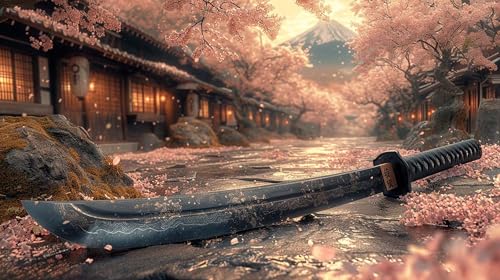 5D Diamond Painting Samurai-Schwert, Diamant Painting Bilder KirschblüTen Diamond Painting Erwachsene Groß XXL 90x50cm, Diamond Painting Kinder DIY Full Drill Painting, Zimmer Deko Wohnzimmer 3-7 von Zgcoyeo