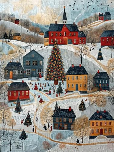 Haus Diamond Painting Baum Diamond Painting Erwachsene, 5D Diamanten Malerei Bilder Kinder DIY Vollbohrer Kristall Stickerei Kreuzstich Mosaikherstellung Bastelset für Home Wand Deko 60x80cm -f33B von Zgcoyeo