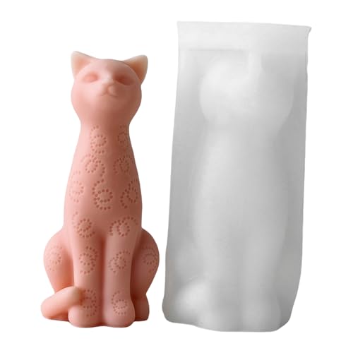 Zgehnao Kerzenformen, flexible Silikonform, 3D-Katzenform, sitzende Katzen, Kerzenformen, duftende Aromatherapie, handgefertigte Schreibtisch-Ornament-Form Zgehnao Kerzenformen, flexible Silikonform, 3D-Katzenform, sitzende Katzen, Kerzenformen, duftende Aromatherapie, handgefertigte Schreibtisch-Ornament-Form von Zgehnao