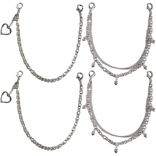 4 Stück -Charm-Kette, Quasten-anhänger, Sneakers-Kette, Metallkette, Charms, Dekorationen Für Unisex-Schuhe, Zubehör 4 Stück -Charm-Kette, Quasten-anhänger, Sneakers-Kette, Metallkette, Charms, Dekorationen Für Unisex-Schuhe, Zubehör von Zghhc