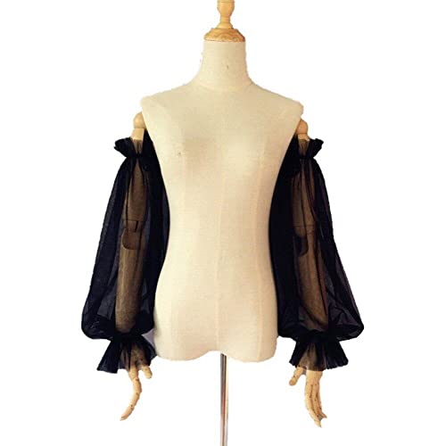 Zghhc 1 Paar Abnehmbare Ärmel Für Hochzeitskleid, Tüll-Handschuhe Für Damen, Spitze, Netzstoff, Halbtransparent, Puffärmel, Kleid, Kostümzubehör Zghhc 1 Paar Abnehmbare Ärmel Für Hochzeitskleid, Tüll-Handschuhe Für Damen, Spitze, Netzstoff, Halbtransparent, Puffärmel, Kleid, Kostümzubehör von Zghhc