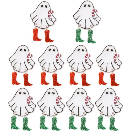 Zghhc 10 Stück/Set Halloween-Geist-Charms, Lustiger Acryl-anhänger Wandelndem Geist Für Schmuck, Halskette, Ohrringe, Geschenkherstellung, Basteln von Zghhc