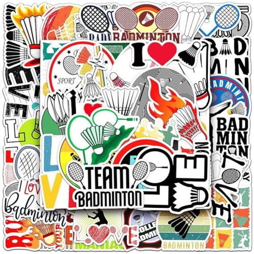 Zghhc 50 Stück Badminton-Aufkleber, Ästhetische Graffiti-Aufkleber, wasserdichte Sport-Aufkleber Für Wasserflasche, Computer, Gitarre, Dekor von Zghhc