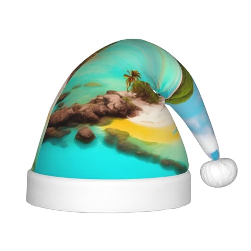 ZhRiYan Caribbean Scenery Classic Santa Xmas New Year Party Headwear - Warm Holiday Hat - Perfect Headpieces for Christmas, Halloween ZhRiYan Caribbean Scenery Classic Santa Xmas New Year Party Headwear - Warm Holiday Hat - Perfect Headpieces for Christmas, Halloween von ZhRiYan