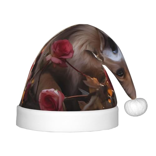 ZhRiYan Dogs and Roses Classic Santa Xmas New Year Party Headwear - Warm Holiday Hat - Perfect Headpieces for Christmas, Halloween ZhRiYan Dogs and Roses Classic Santa Xmas New Year Party Headwear - Warm Holiday Hat - Perfect Headpieces for Christmas, Halloween von ZhRiYan