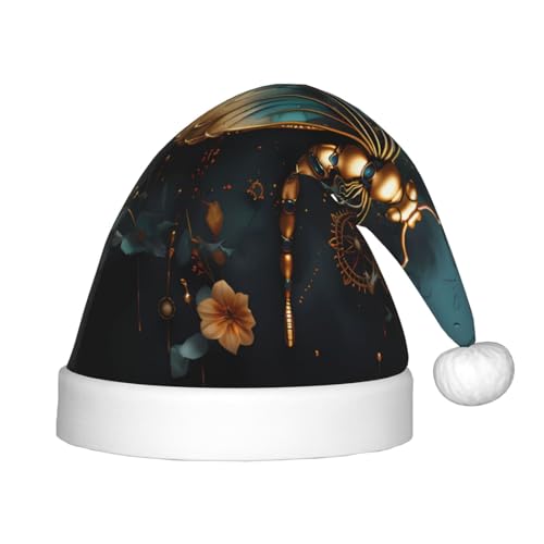 ZhRiYan Goldfarbene zarte Libellen-Blume, klassische Weihnachtsmann-Kopfbedeckung für Weihnachten, Neujahr, Party, warmer Urlaubshut, perfekte Kopfbedeckung für Weihnachten, Halloween ZhRiYan Goldfarbene zarte Libellen-Blume, klassische Weihnachtsmann-Kopfbedeckung für Weihnachten, Neujahr, Party, warmer Urlaubshut, perfekte Kopfbedeckung für Weihnachten, Halloween von ZhRiYan
