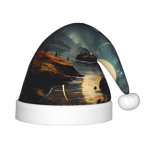 ZhRiYan Moon Stars and Planets Classic Santa Xmas New Year Party Headwear - Warm Holiday Hat - Perfect Headpieces for Christmas, Halloween von ZhRiYan