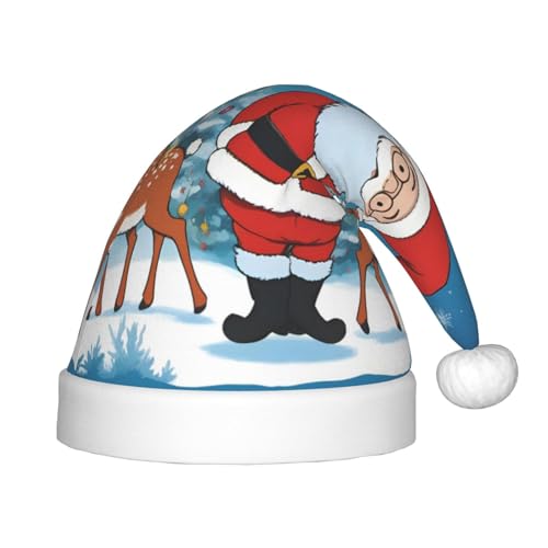 ZhRiYan Niedliche Weihnachts-Hirsche klassische Weihnachtsmann-Weihnachtsmann-Neujahrsparty-Kopfbedeckung – warme Urlaubsmütze – perfekte Kopfbedeckung für Weihnachten, Halloween ZhRiYan Niedliche Weihnachts-Hirsche klassische Weihnachtsmann-Weihnachtsmann-Neujahrsparty-Kopfbedeckung – warme Urlaubsmütze – perfekte Kopfbedeckung für Weihnachten, Halloween von ZhRiYan