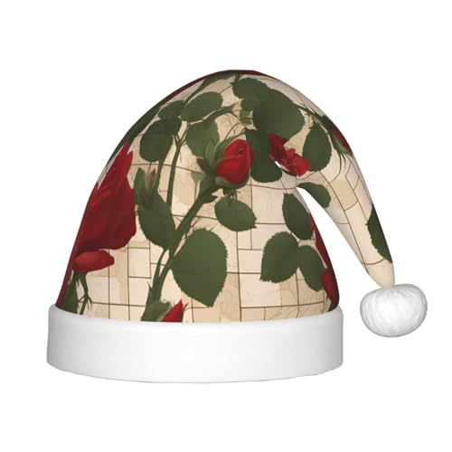 ZhRiYan Viele rote Rosen Klassische Weihnachtsmann-Weihnachtsmann-Neujahrsparty-Kopfbedeckung – warme Urlaubsmütze – perfekte Kopfbedeckung für Weihnachten, Halloween ZhRiYan Viele rote Rosen Klassische Weihnachtsmann-Weihnachtsmann-Neujahrsparty-Kopfbedeckung – warme Urlaubsmütze – perfekte Kopfbedeckung für Weihnachten, Halloween von ZhRiYan