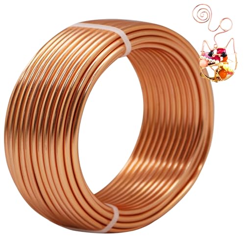 ZhXu Shuo Aluminium-Basteldraht, biegsam, 3 mm x 11 m, für Schmuckherstellung, Modellierung, Blumenherstellung, Kranzherstellung, Basteln, Drahtwickeln, Weihnachtsschmuck (Kupfer) von ZhXu Shuo