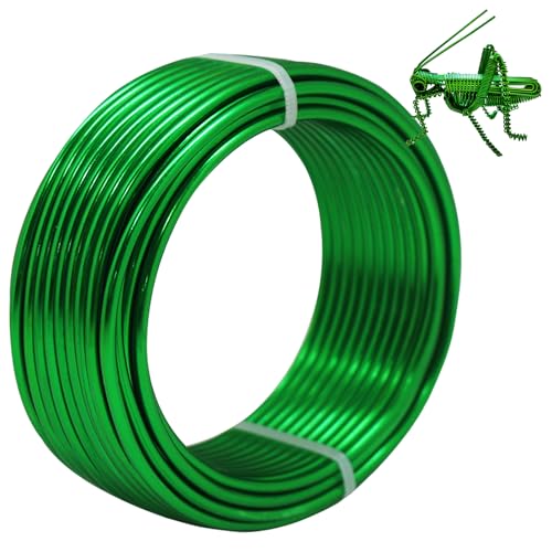 ZhXu Shuo Aluminium-Basteldraht, biegsam, 3 mm x 11 m, für Schmuckherstellung, Modellierung, Blumenherstellung, Kranzherstellung, Basteln, Drahtwickeln, Weihnachtsschmuck (grün) von ZhXu Shuo