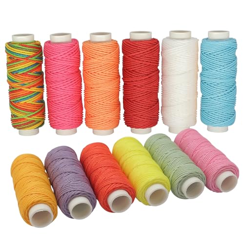 ZhXu Shuo Wachsfaden, gewachste Schnüre aus Polyester, Leder, Nähgarn, Wachsschnüre für Makramee, DIY-Armbänder, Handwerk oder Lederprojekte, 12 Farben ZhXu Shuo Wachsfaden, gewachste Schnüre aus Polyester, Leder, Nähgarn, Wachsschnüre für Makramee, DIY-Armbänder, Handwerk oder Lederprojekte, 12 Farben von ZhXu Shuo