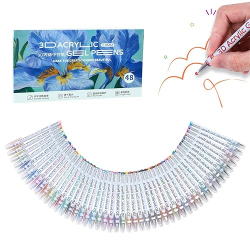 Zhadyu Akrylic Gel Pens - Mehrfarbiges Acryl Marker Kunst Set | Bastel Zeichen Malstifte für Stein Holz Stoff Papier Kreativprojekte Zhadyu Akrylic Gel Pens - Mehrfarbiges Acryl Marker Kunst Set | Bastel Zeichen Malstifte für Stein Holz Stoff Papier Kreativprojekte von Zhadyu